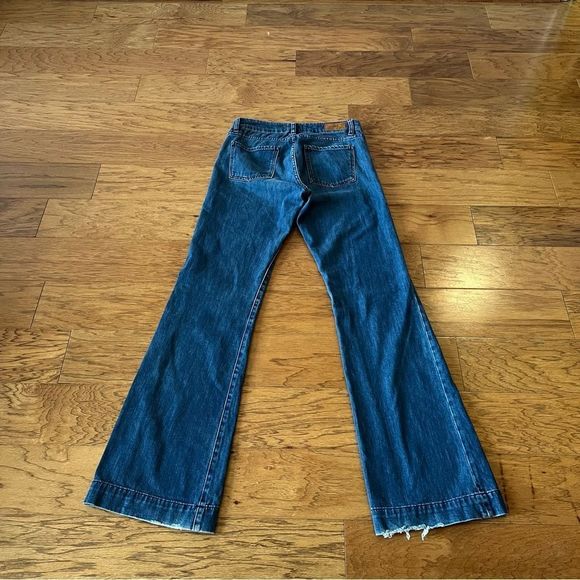 Sezane Flare Denim Jeans 1973 Brut Size 29 Dark Wash - Picture 3 of 12